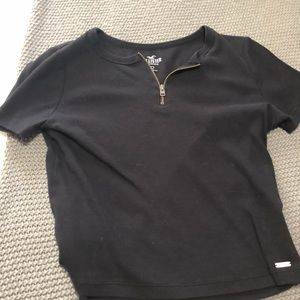 Black hollister shirt with zipper neck